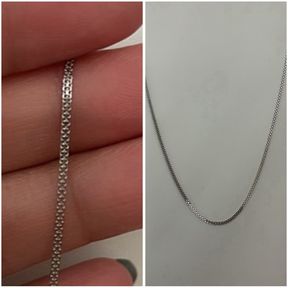 18k solid white gold chain